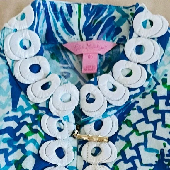 Lilly Pulitzer Jane Shift Dress Blue White - Picture 2 of 6